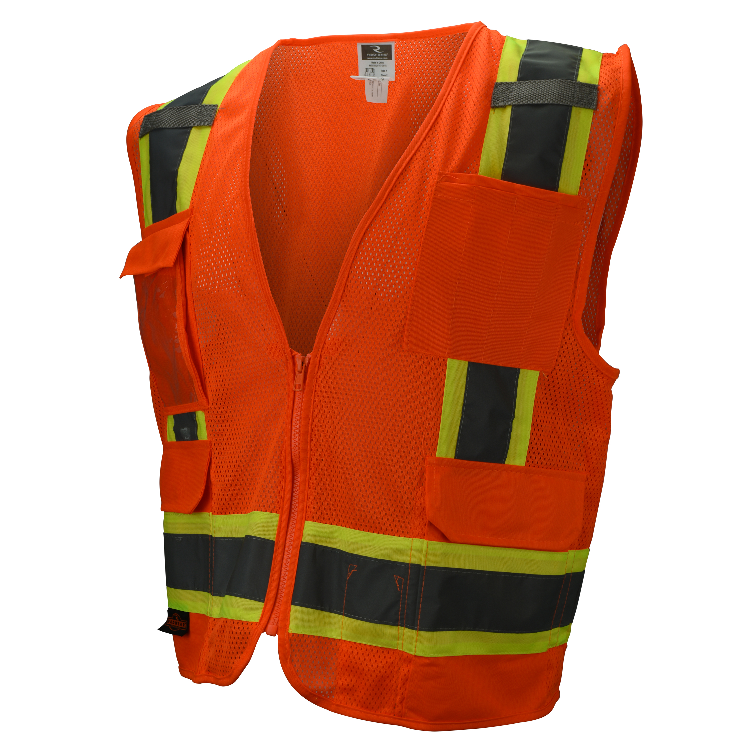 SV6 Two Tone Surveyor Type R Class 2 Mesh Safety Vest - Orange - Size XL - Safety Vests